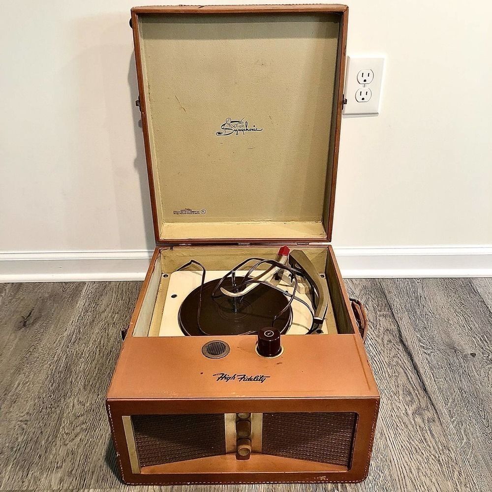 Symphonic Model 1265 High Fidelity 75w 4 Speed Record Player Phonograph